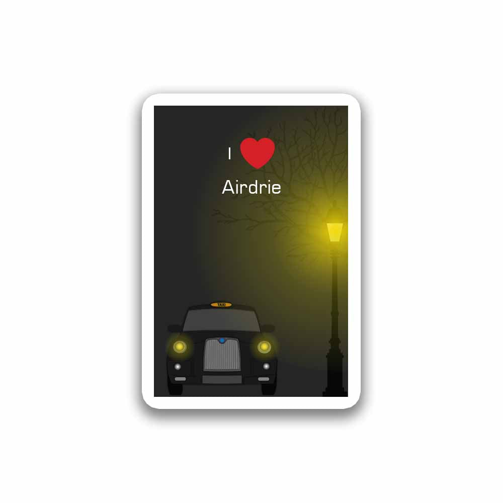 Airdrie Love Taxi Black Sticker