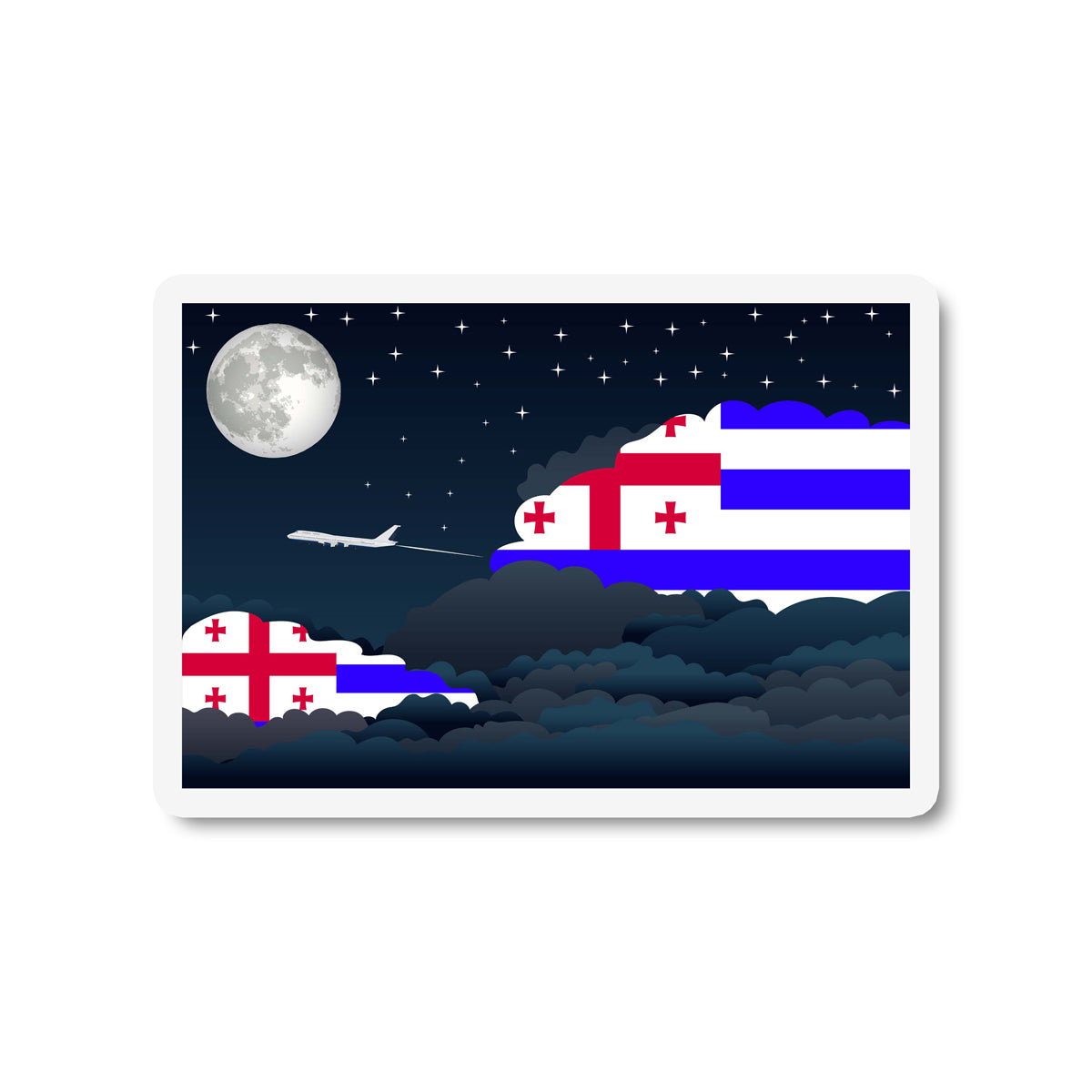 Ajaria Flags Night Clouds Sticker
