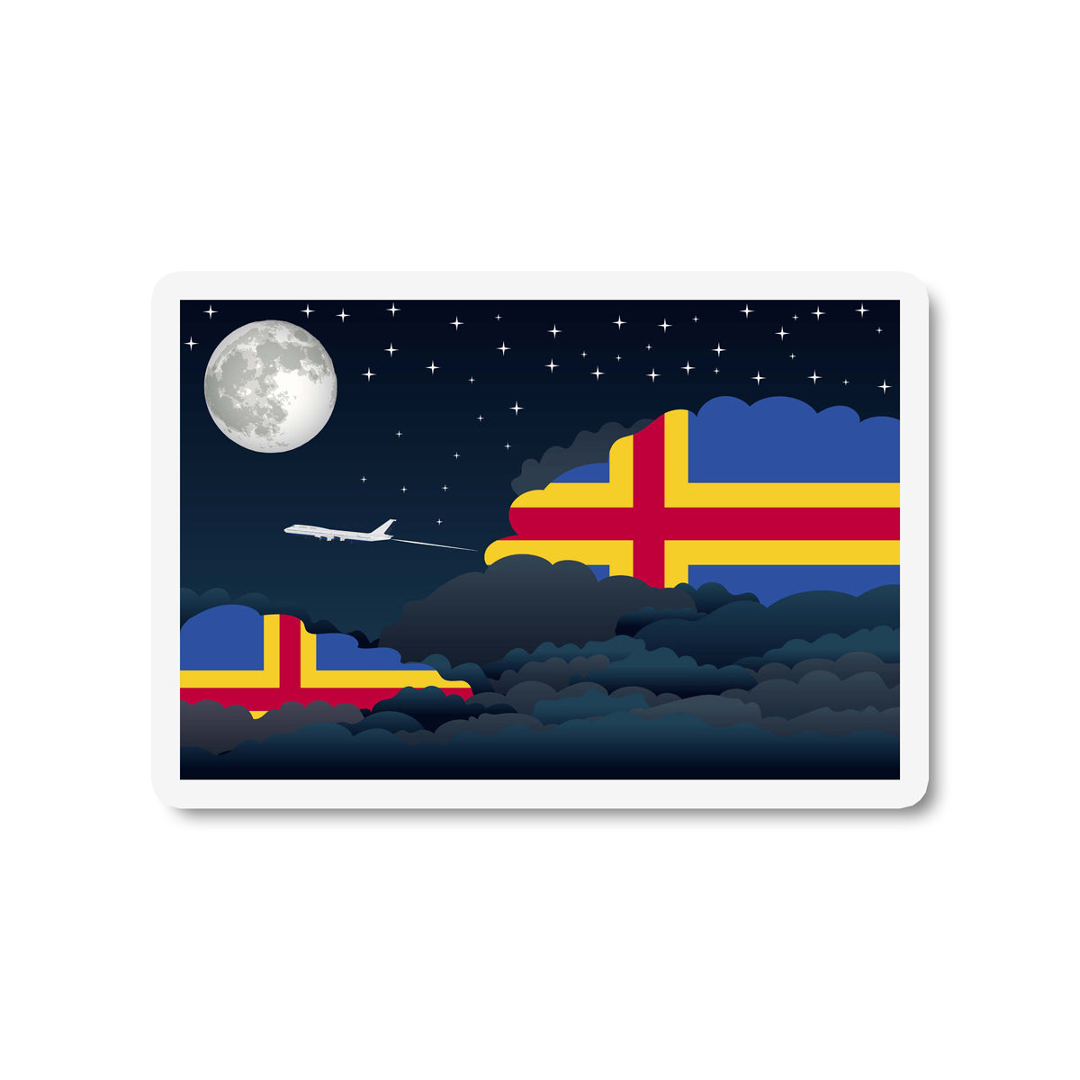 Aland Flags Night Clouds Sticker