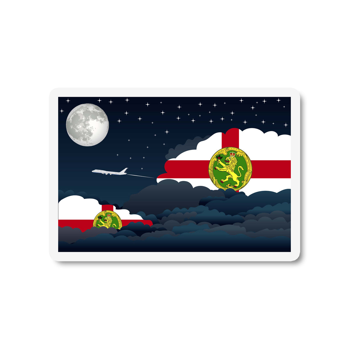 Alderney Flags Night Clouds Sticker