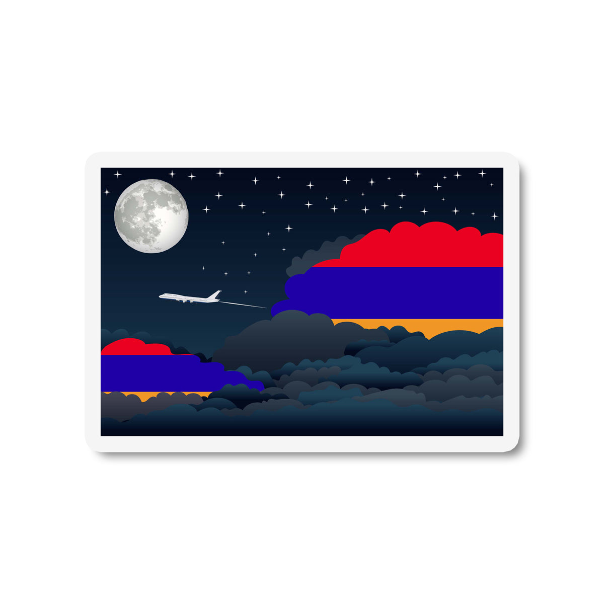 Armenia Flags Night Clouds Sticker