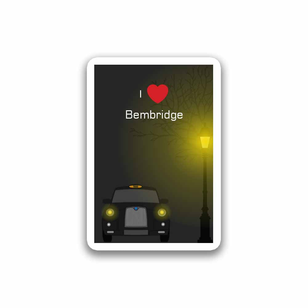 Bembridge Love Taxi Black Sticker