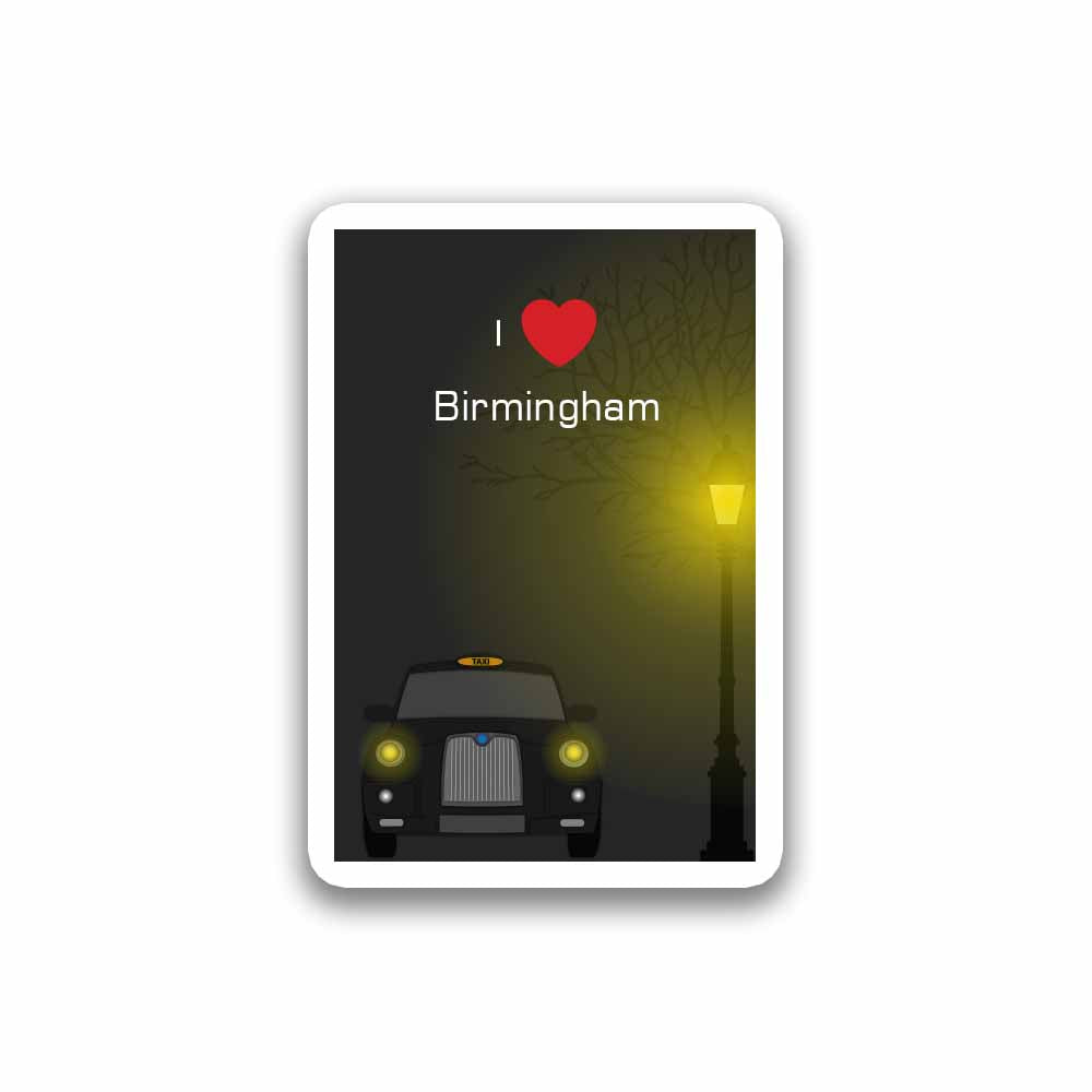 Birmingham Love Taxi Black Sticker