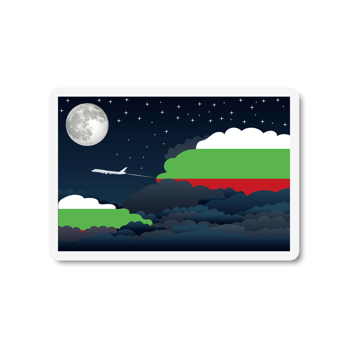 Bulgaria Flags Night Clouds Sticker