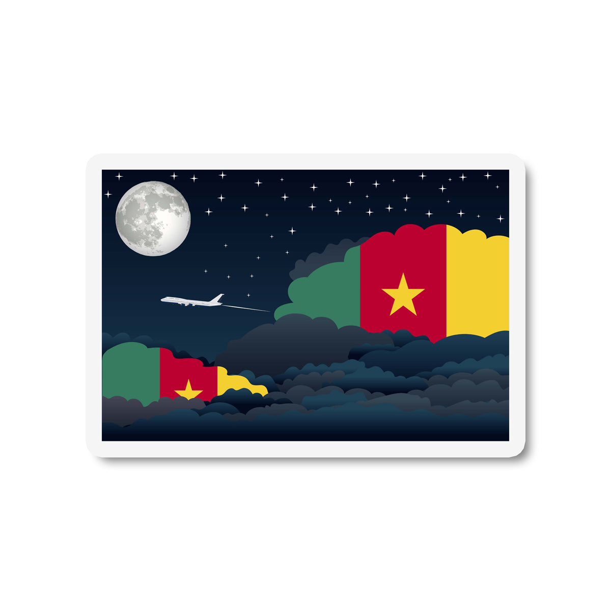 Cameroon Flags Night Clouds Sticker