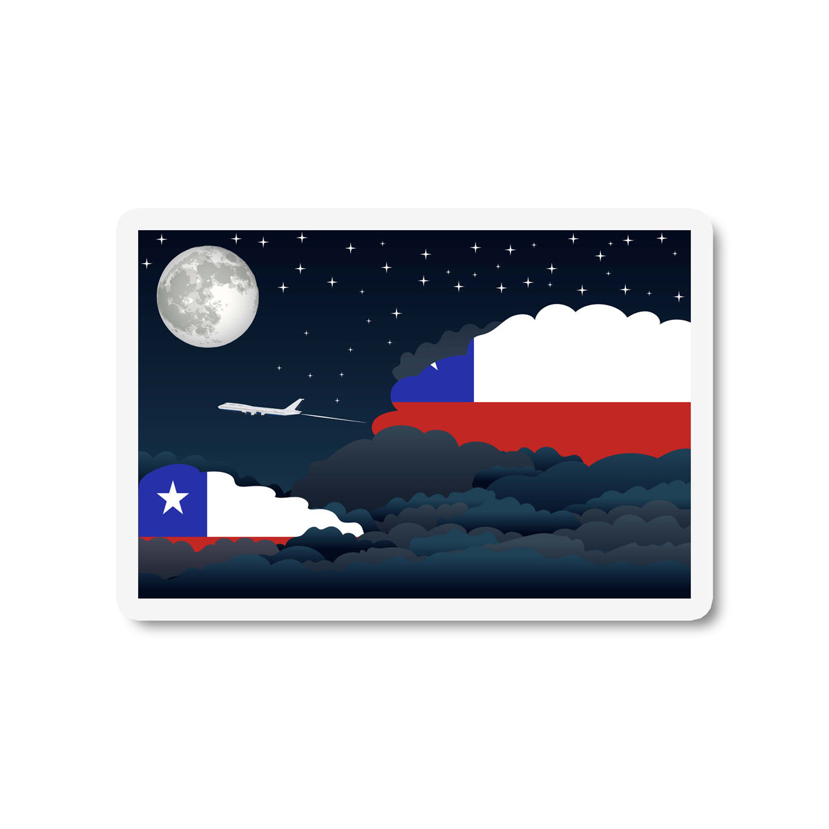 Chile Flags Night Clouds Sticker