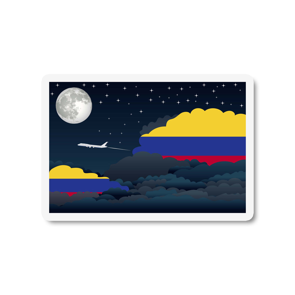 Colombia Flags Night Clouds Sticker