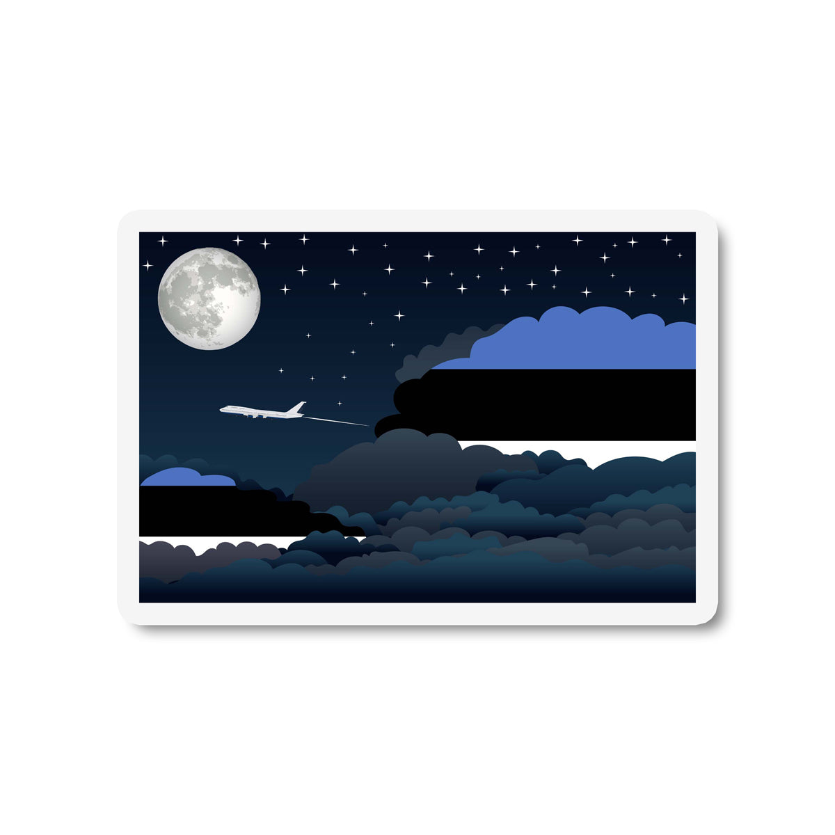 Estonia Flags Night Clouds Sticker