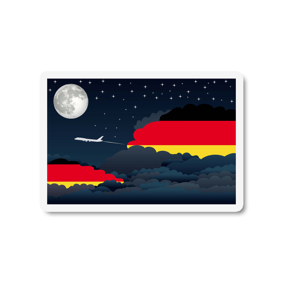 Germany Flags Night Clouds Sticker