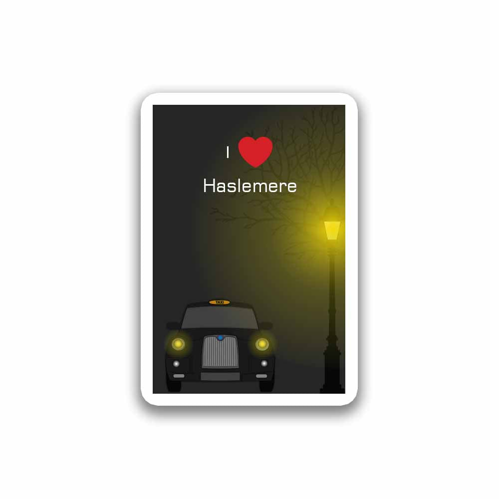 Haslemere Love Taxi Black Sticker