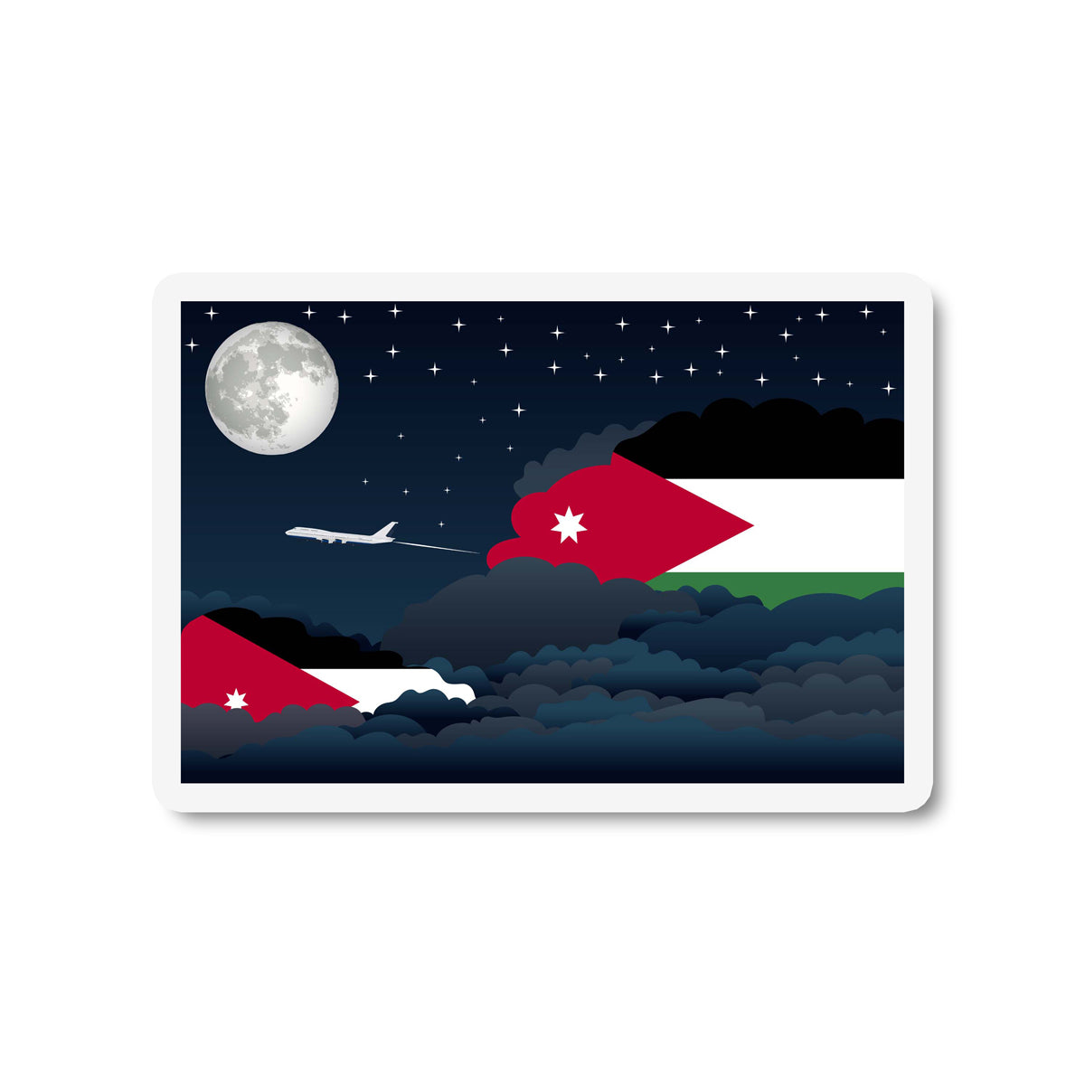 Jordan Flags Night Clouds Sticker