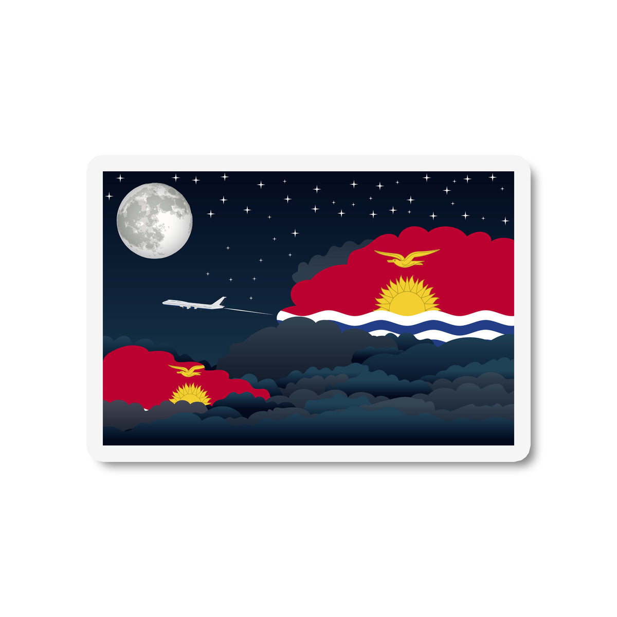 Kiribati Flags Night Clouds Sticker