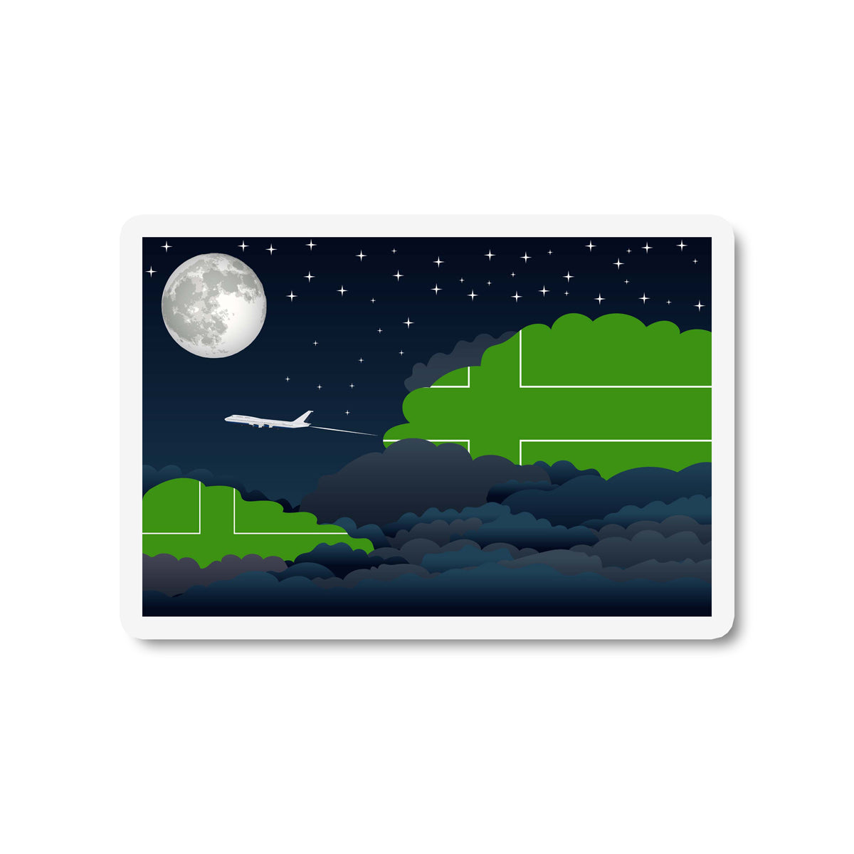 Ladonia Flags Night Clouds Sticker
