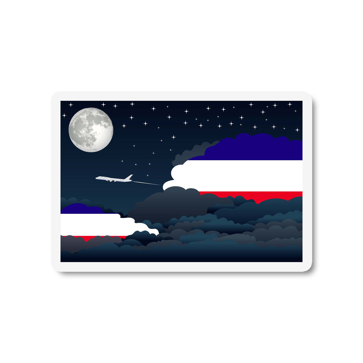 Los Altos Flags Night Clouds Sticker