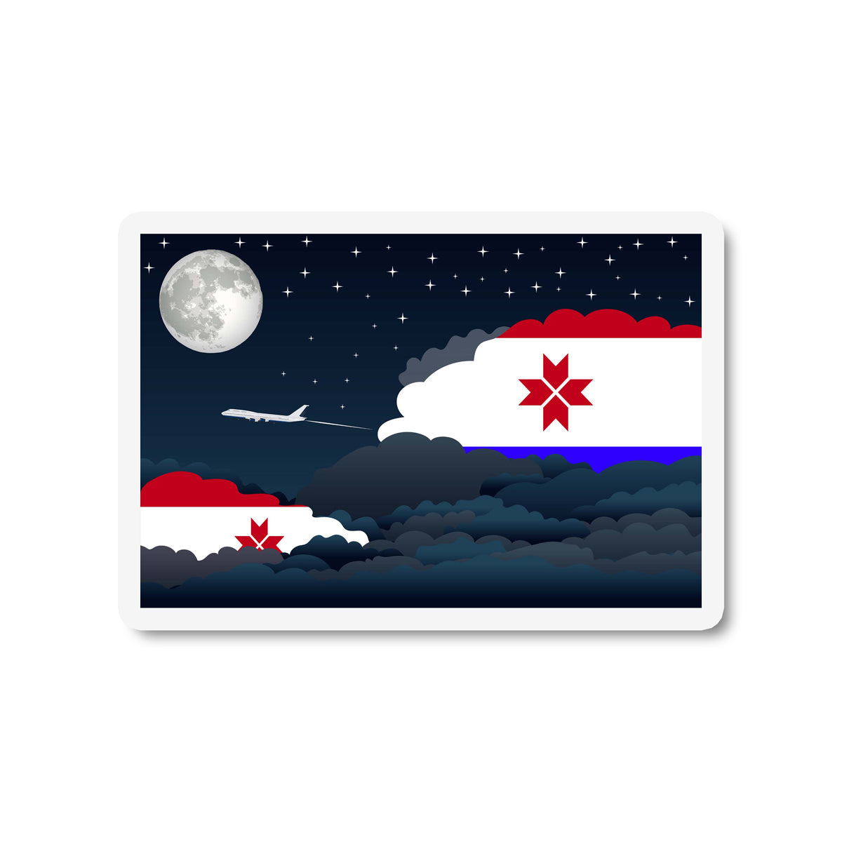 Mordovia Flags Night Clouds Sticker
