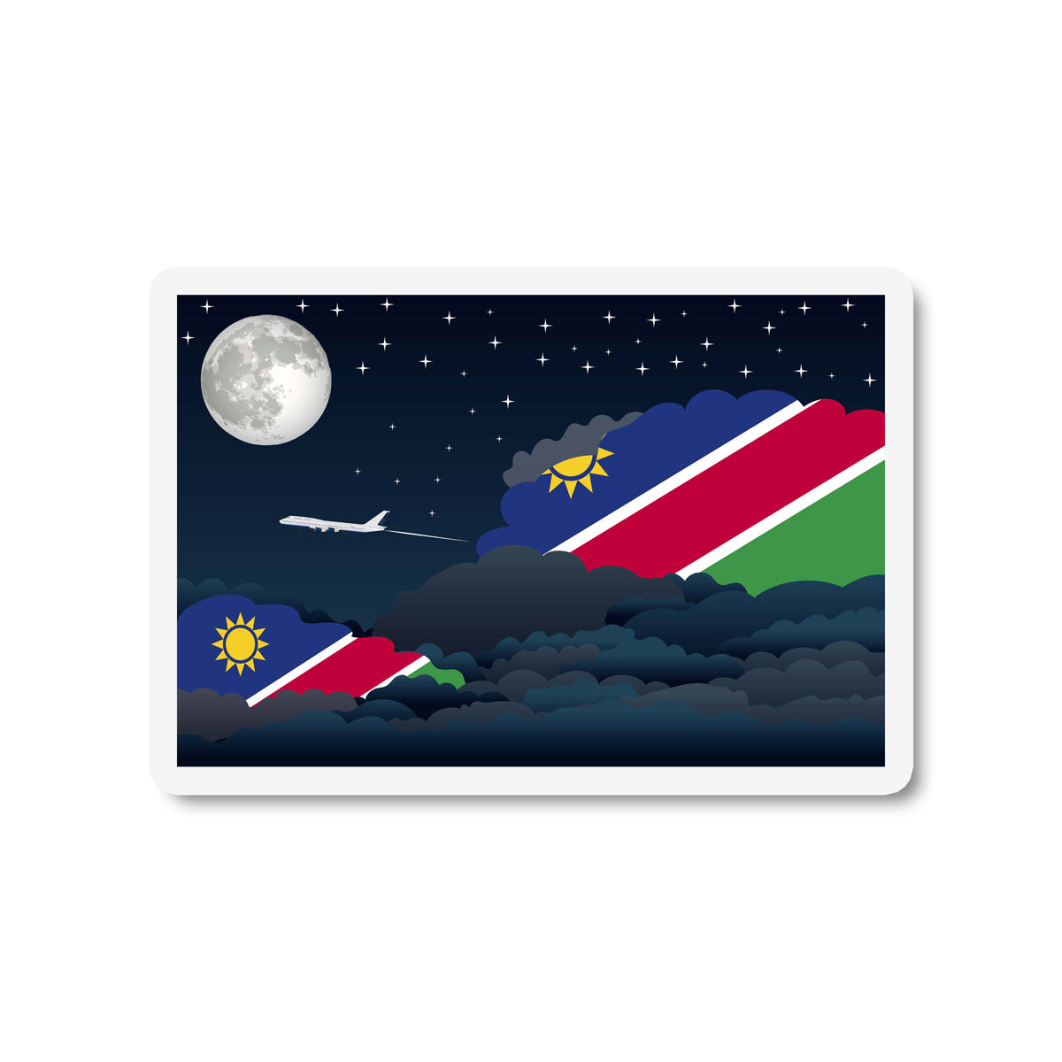 Namibia Flags Night Clouds Sticker