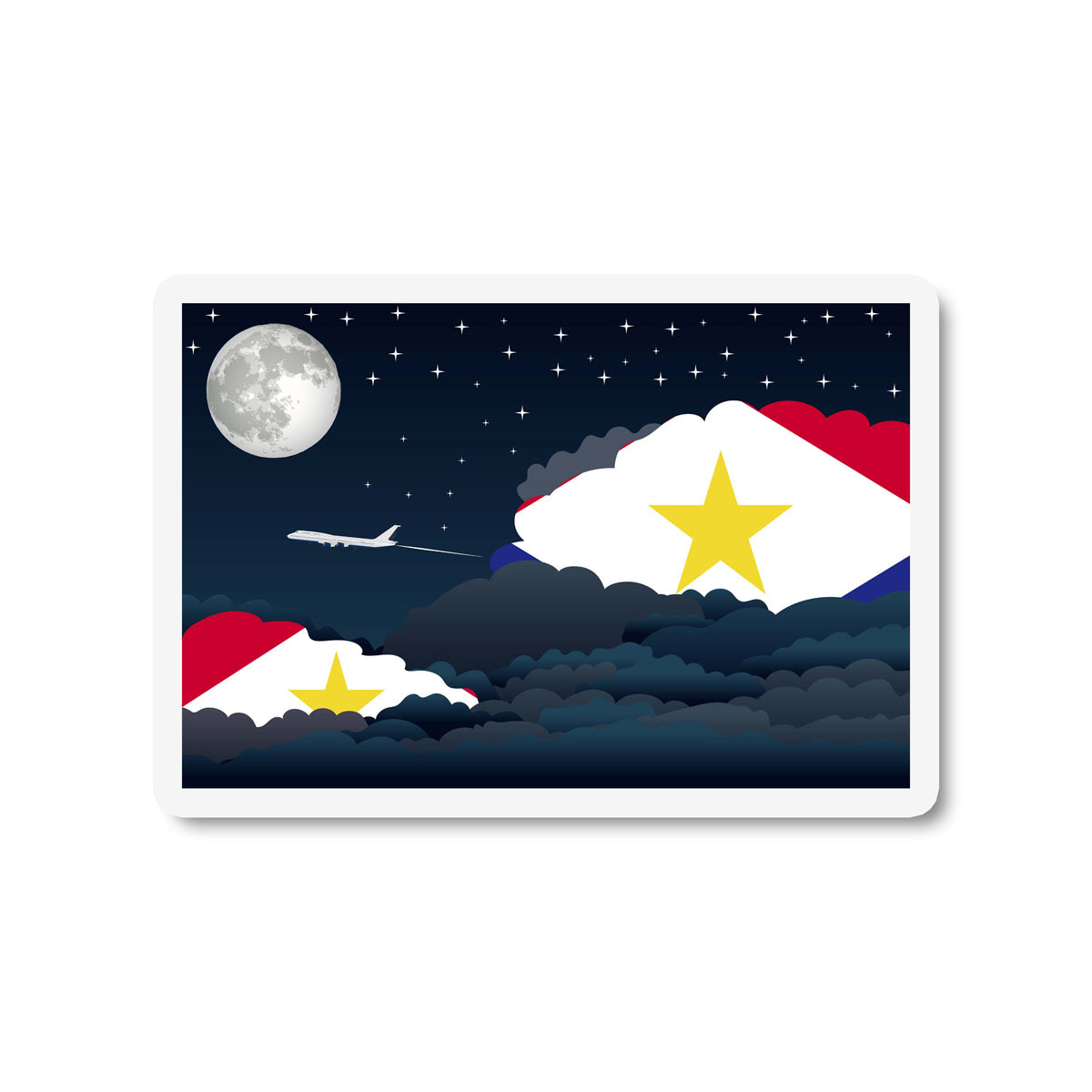 Saba Flags Night Clouds Sticker