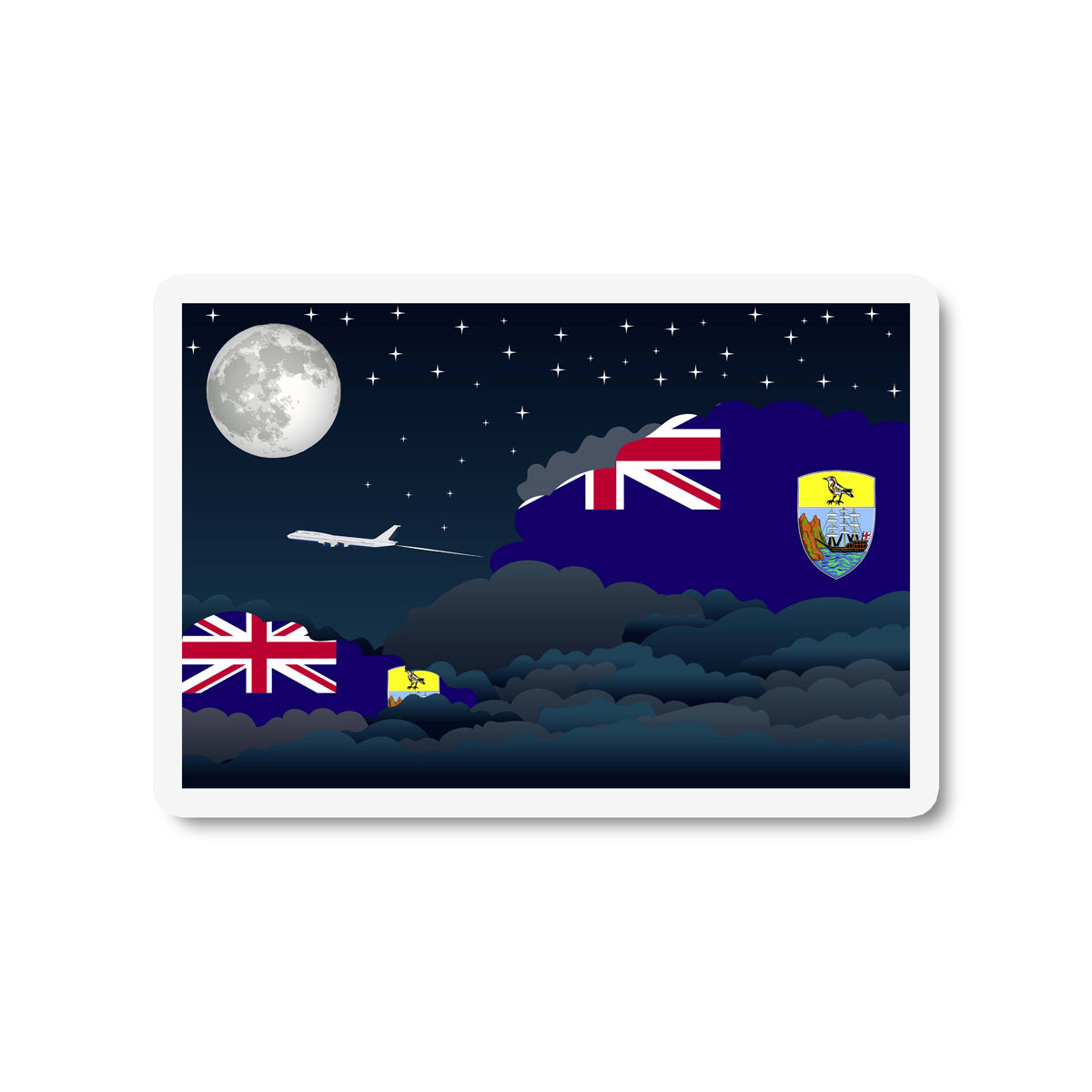 Saint Helena Flags Night Clouds Sticker