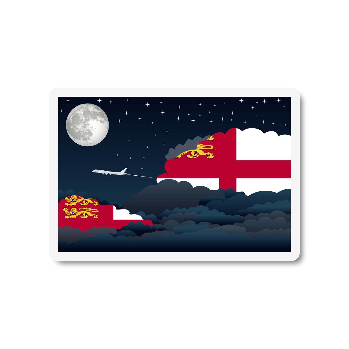 Sark Flags Night Clouds Sticker
