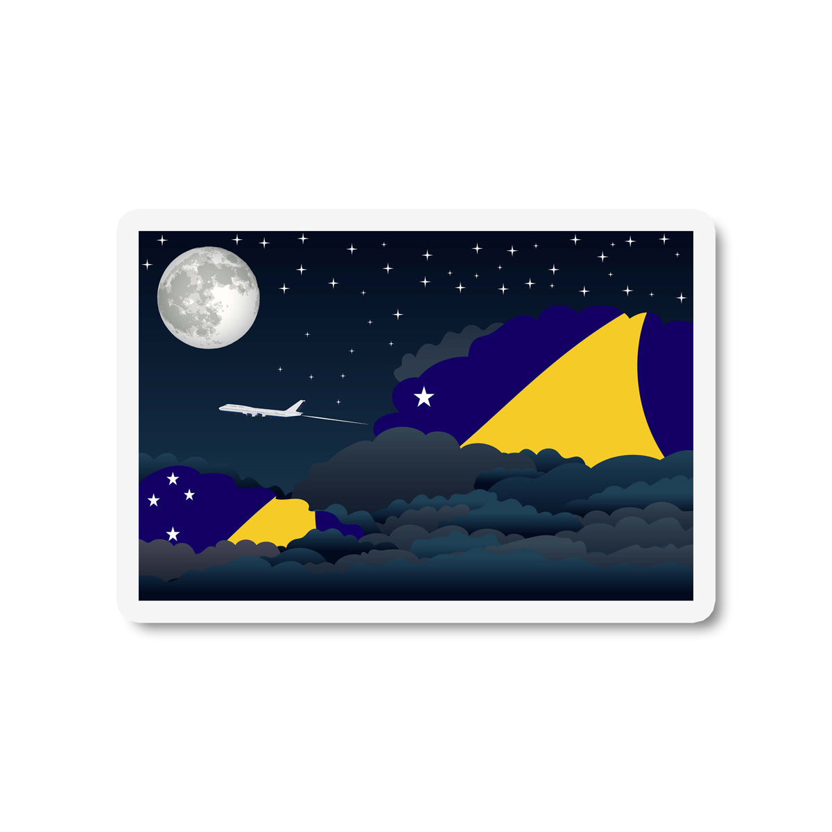 Tokelau Flags Night Clouds Sticker