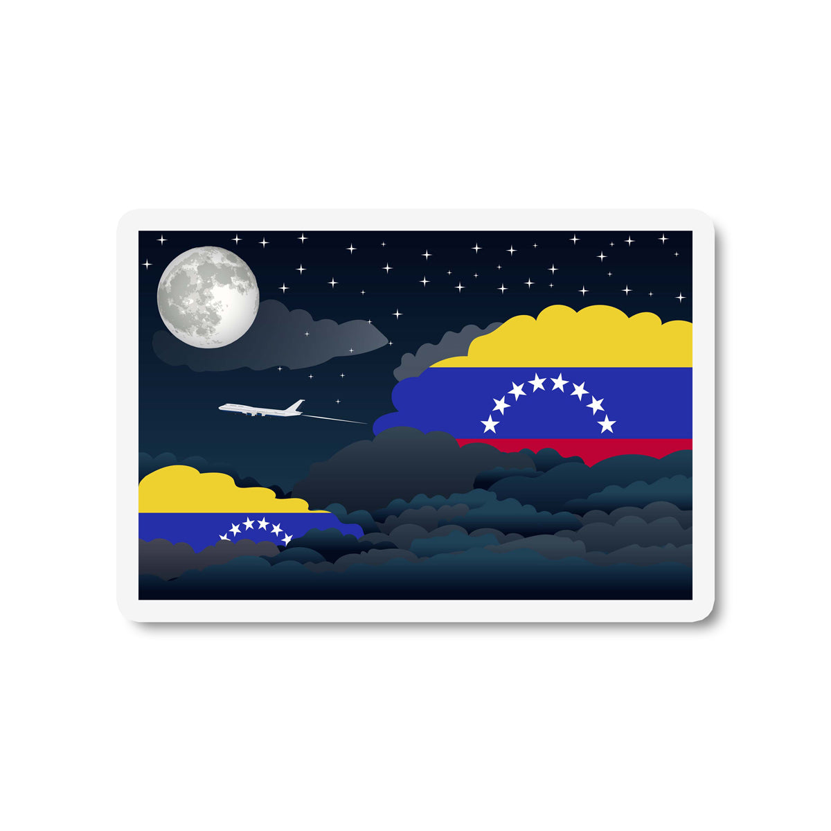 Venezuela Flags Night Clouds Sticker