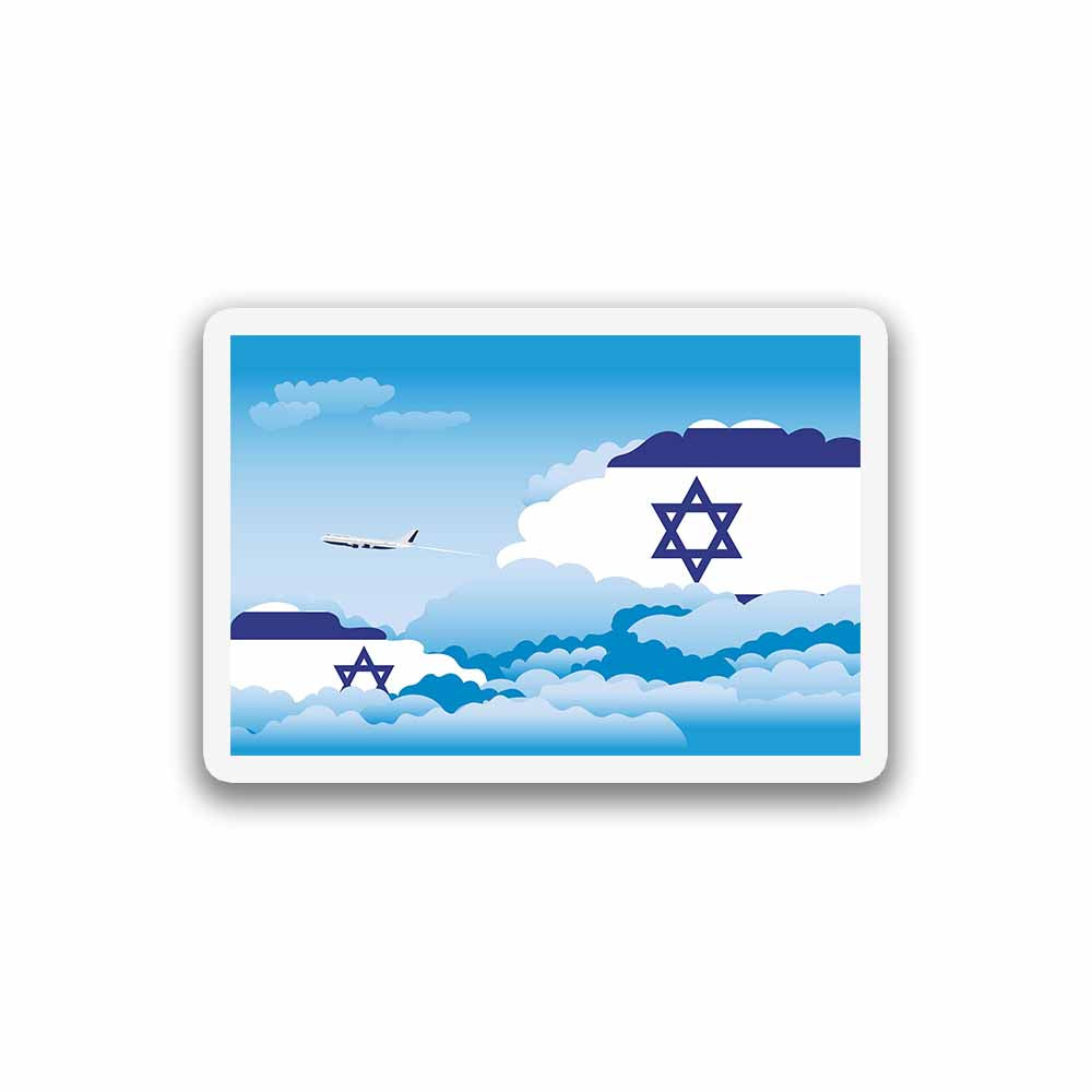 Israel Day Clouds Sticker