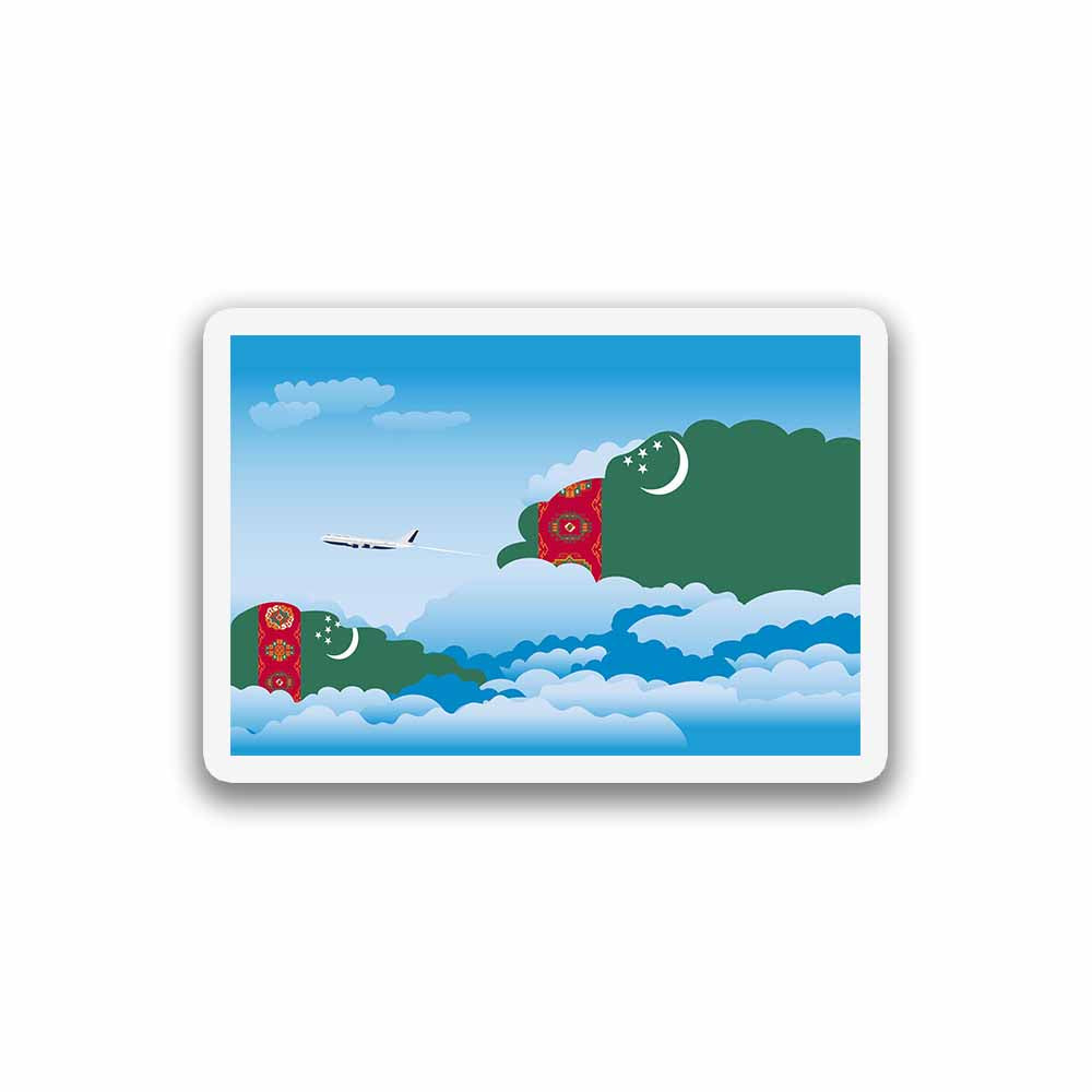 Turkmenistan Day Clouds Sticker
