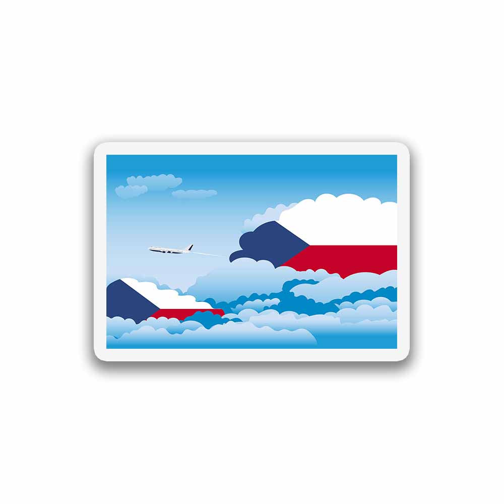 Czech Republic Day Clouds Sticker