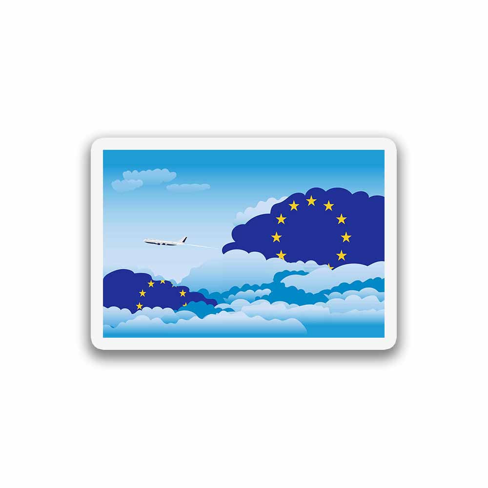 European Union Day Clouds Sticker